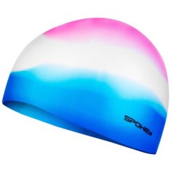 ABSTRACT Silikónová plavecká čiapka, ružovo-bielo-modrá