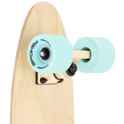 WOO-FISH Drevený pennyboard 56 x 15 cm, ABEC7, svetlo modrý