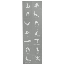 MALLOW Skladacia joga podložka, 173 x 61 x 0,4 cm, sivá